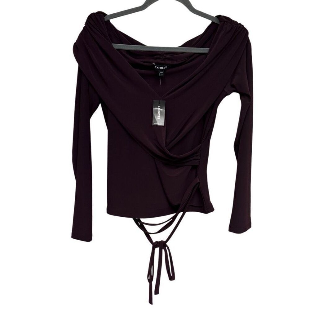 Express plum long sleeve blouse size medium